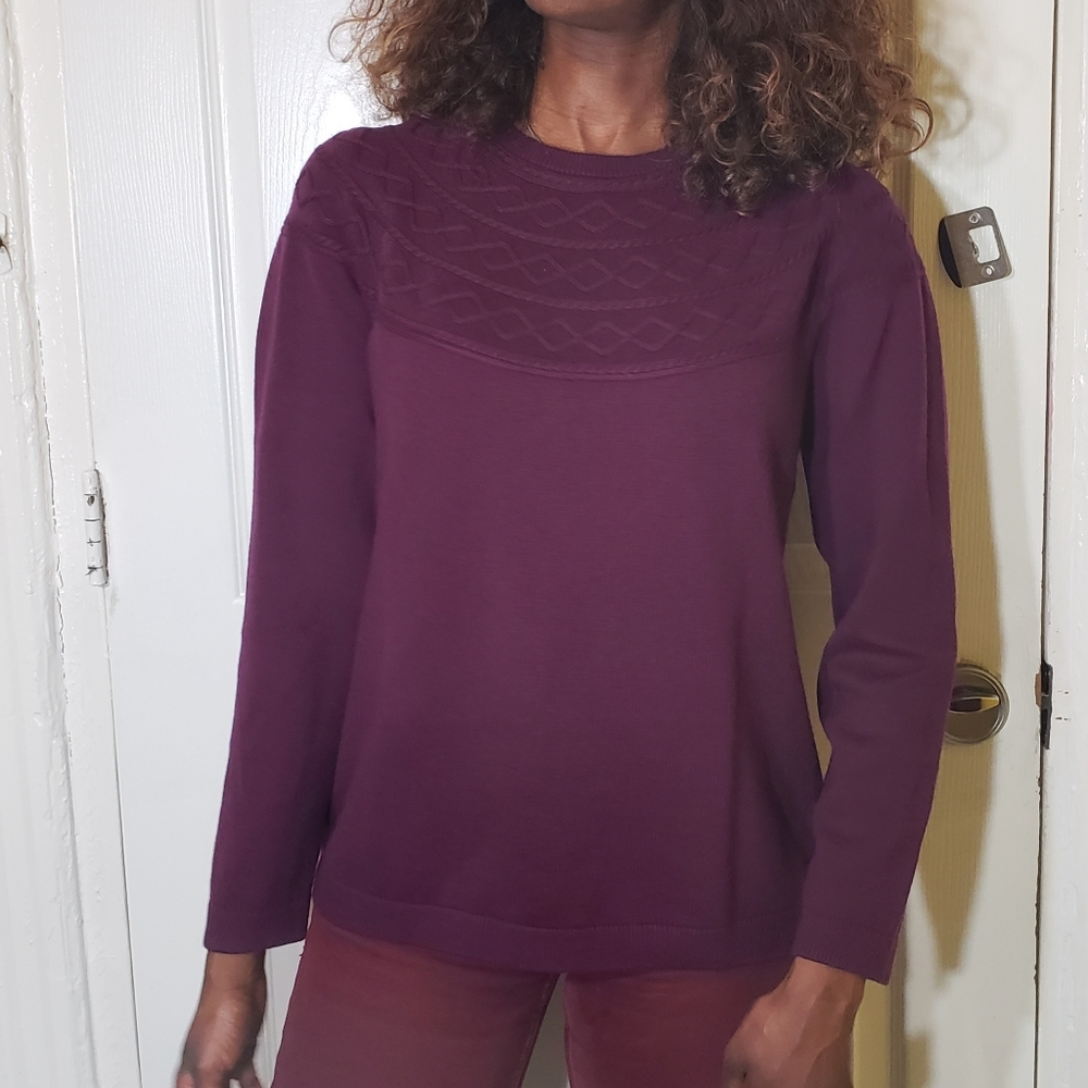 Talbots Petites Sweater Burgundy Size XL Petite
